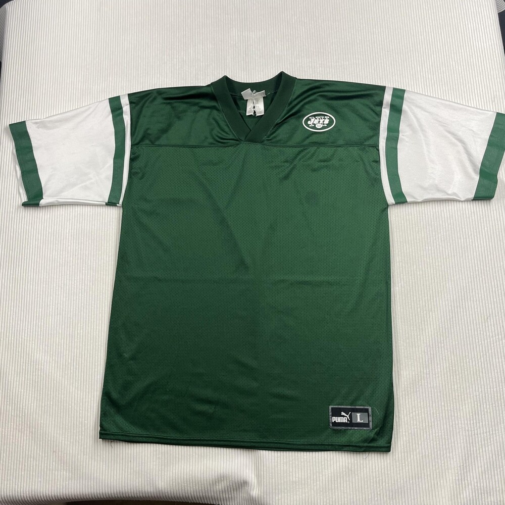 Vintage New York Jets Jersey Mens Large Green NFL Football Mesh Puma 90s